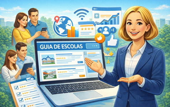 Guia de escolas online interativo