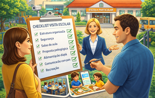 Visita escolar com checklist