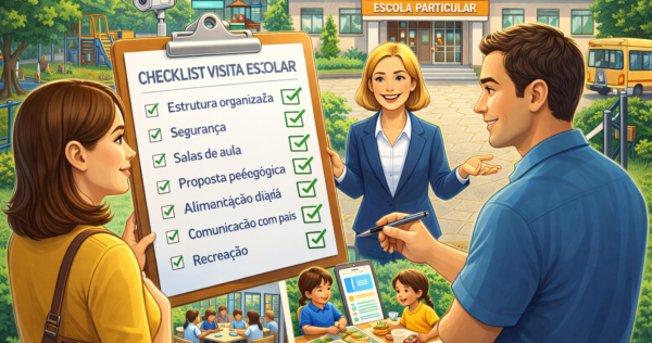 Visita escolar com checklist